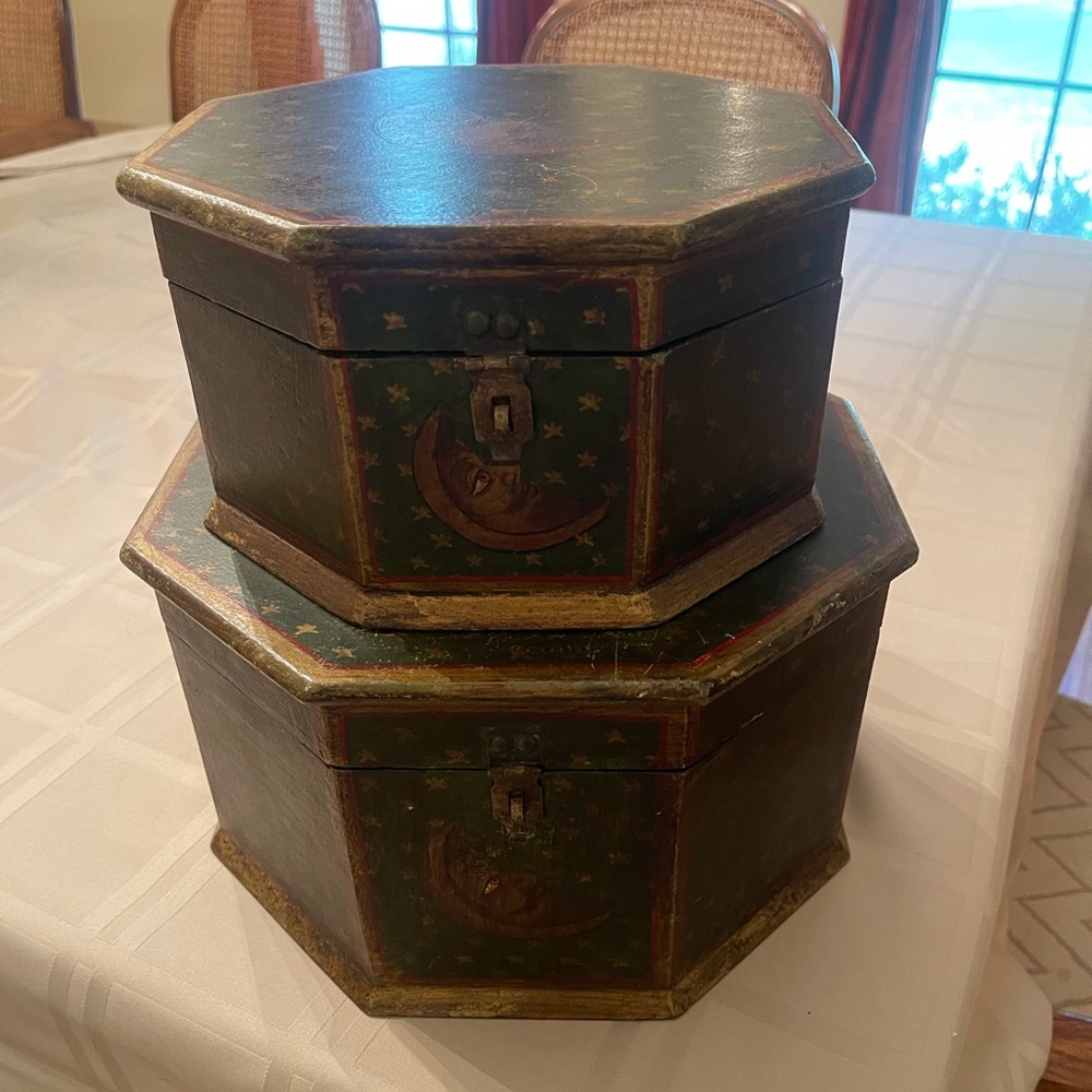 Indian Sun and Moon storage boxes